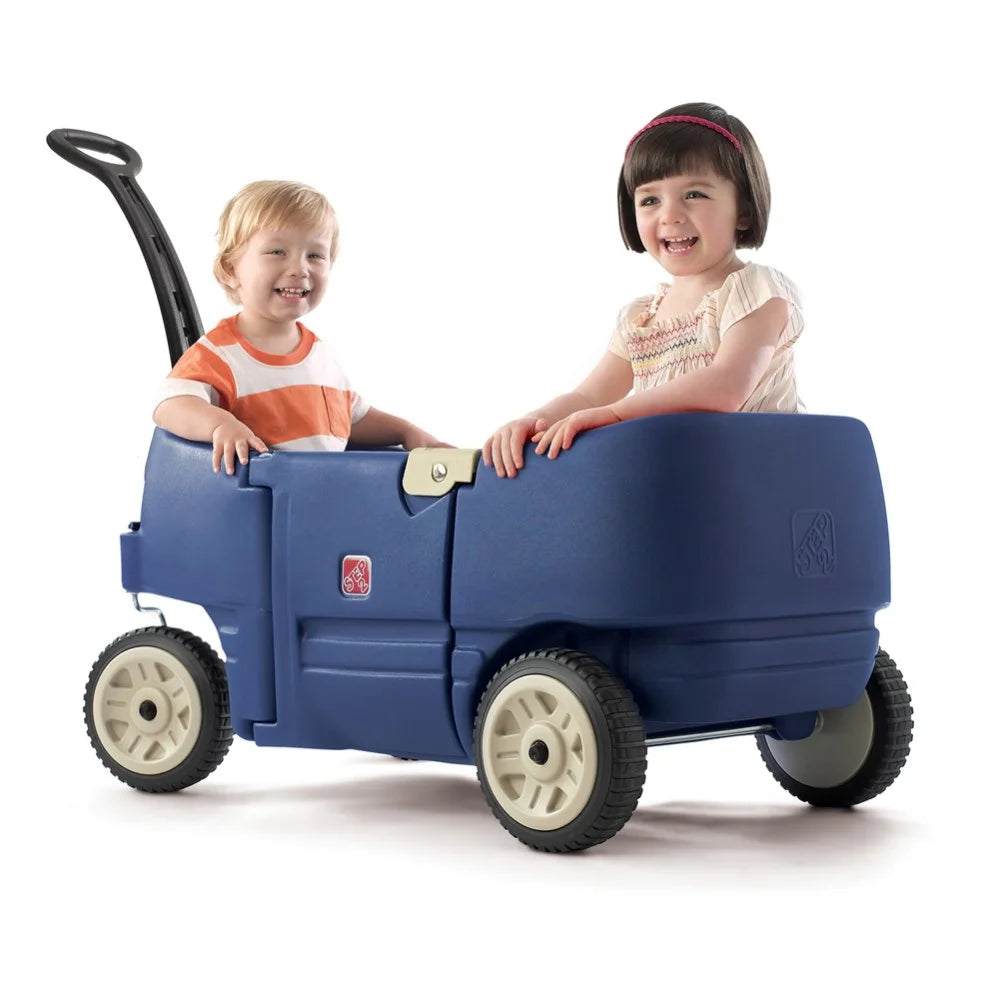 Blue Foldable Wagon for Kids with Seats Y710792