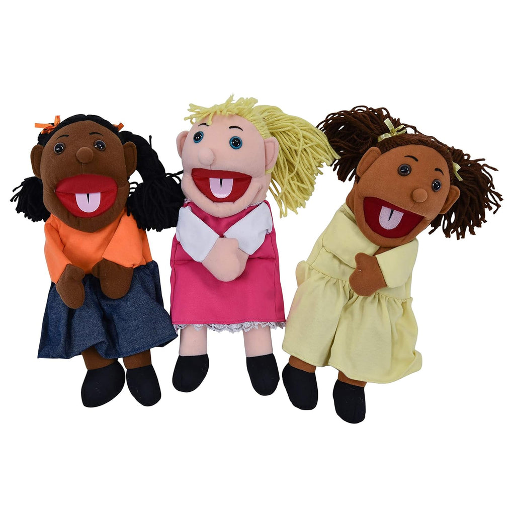 15 Ethnic Children Puppets with Movable Mouths, Set of 6 H837170