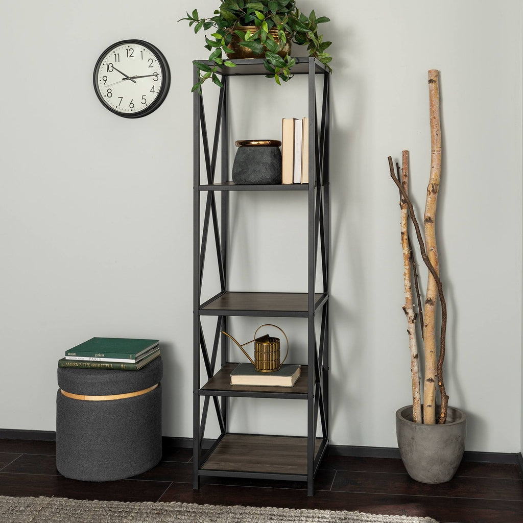 Rustic Oak Tower Bookshelf V132845