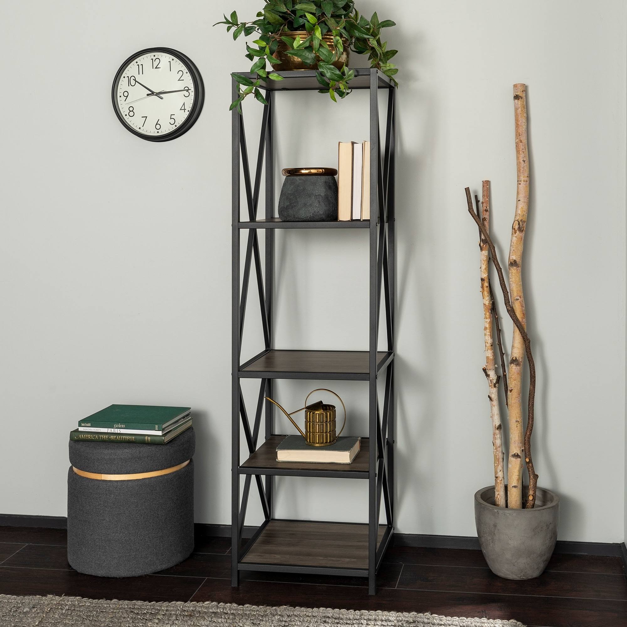 Rustic Oak Tower Bookshelf V132845