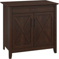 Washed Gray Secretary Desk with Keyboard Tray and Storage Cabinet D82756