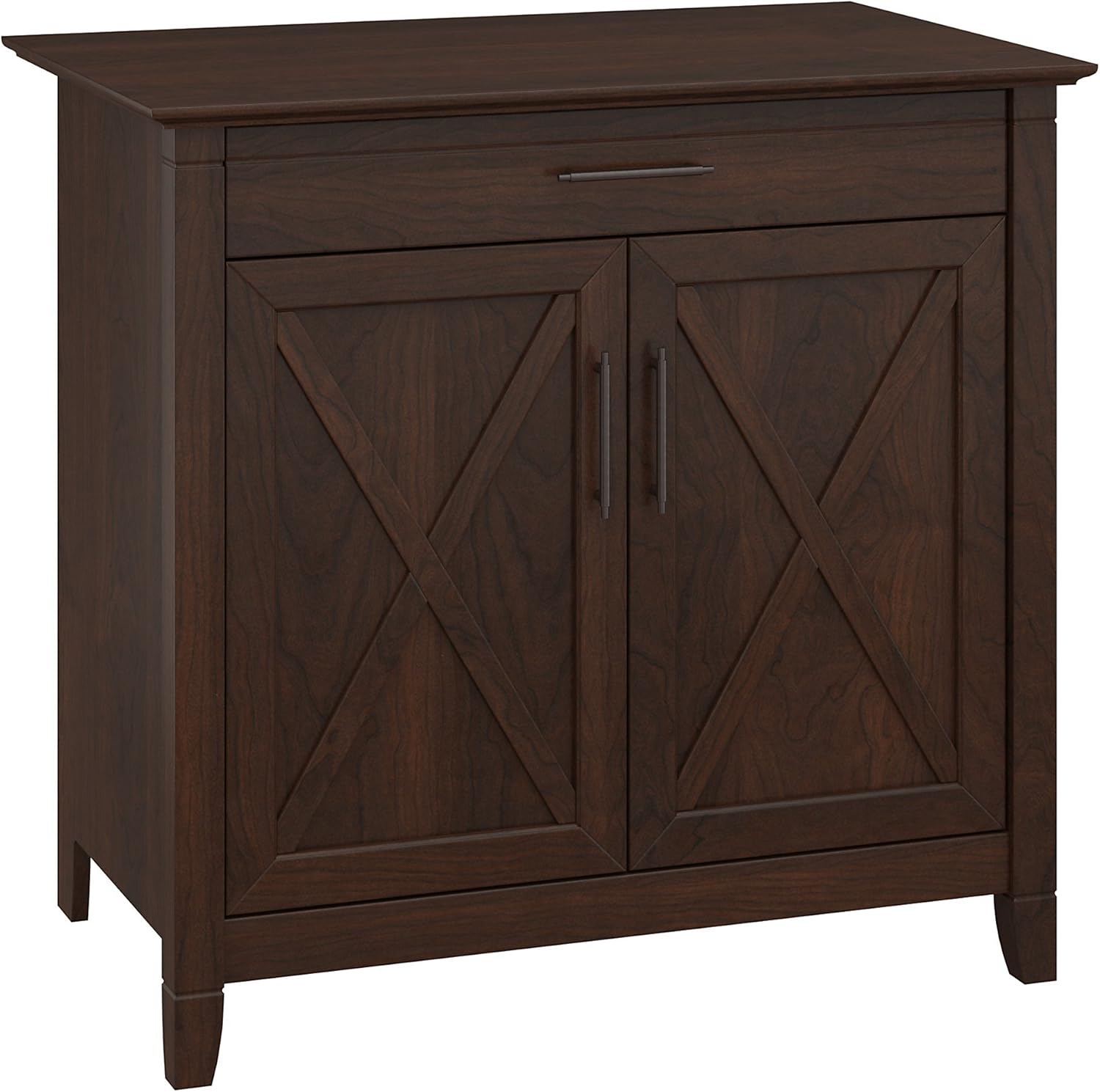 Washed Gray Secretary Desk with Keyboard Tray and Storage Cabinet D82756