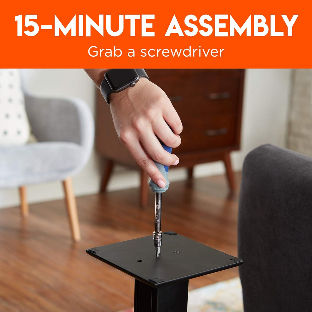 Universal Floor Speaker Stands with Sound Iso Pads & Carpet Spikes F664711