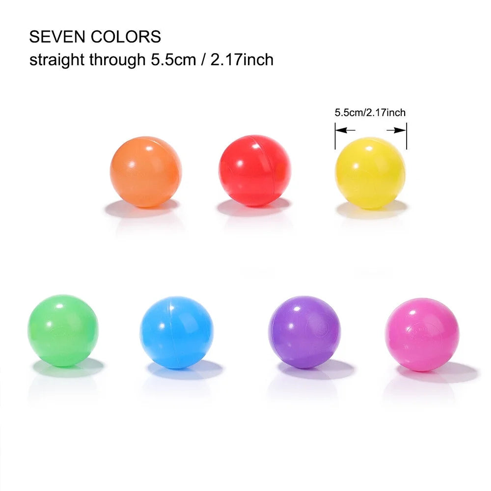 100 Pcs Plastic Ball Pit Balls with Storage Mesh Bag, Crush Proof Ocean Balls A288090