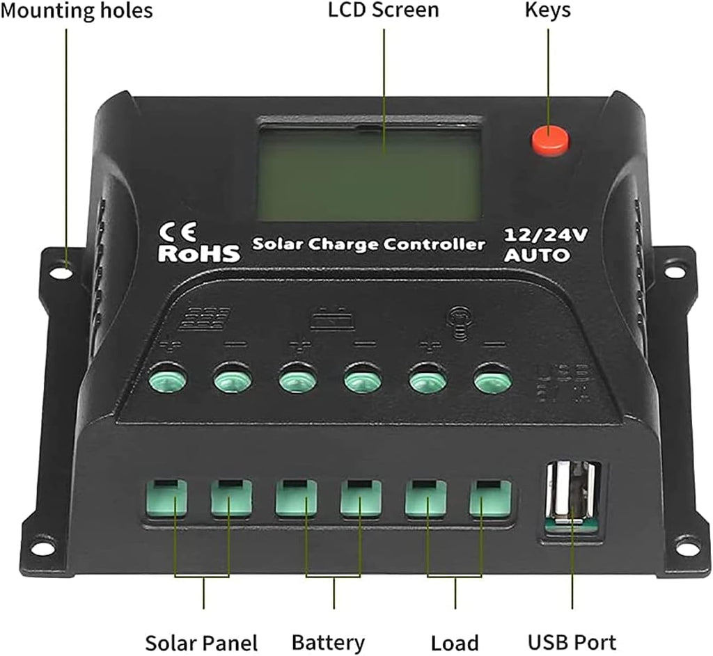 100 Watt 12 Volt Monocrystalline Solar Panel Kit with 10A PWM Charge Controller D684161