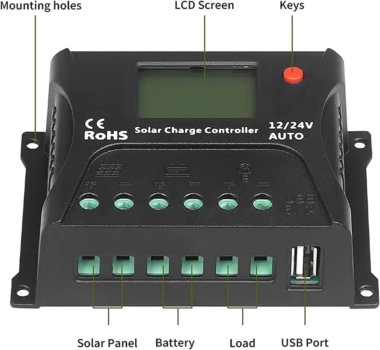 100 Watt 12 Volt Monocrystalline Solar Panel Kit with 10A PWM Charge Controller D684161