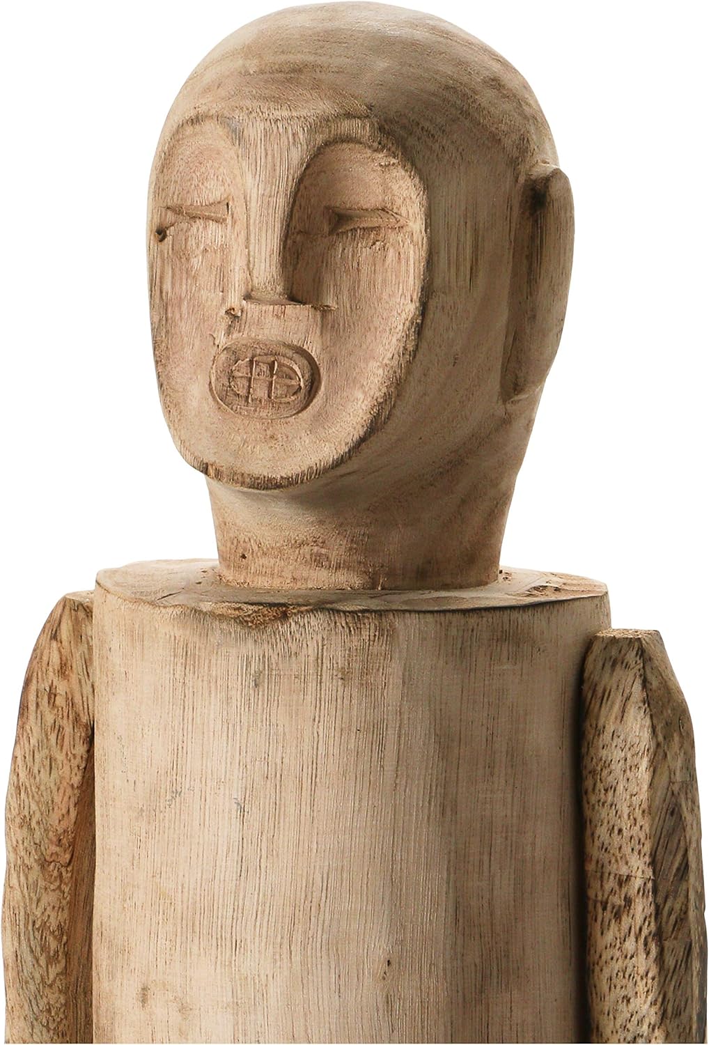 Hand-Carved Mango Wood Standing Figure Décor, Brown Pack of 2 U20721
