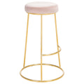 Dusty Blush / Gold Round Bar Stool H14717