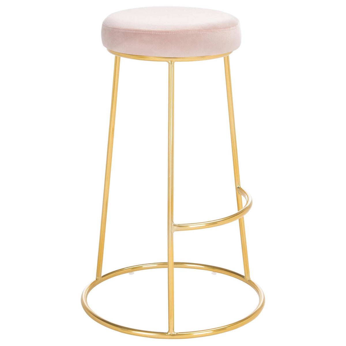 Dusty Blush / Gold Round Bar Stool H14717