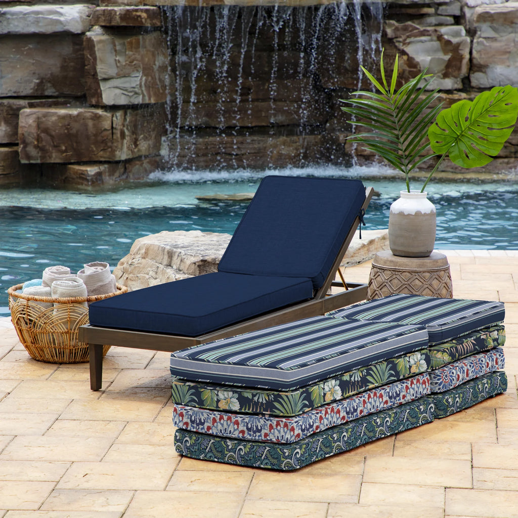 Sapphire Blue Outdoor Chaise Lounge Cushion 72 x 21 S48816