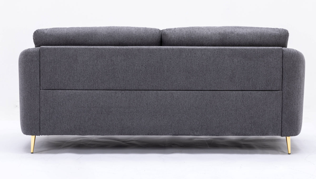 Gray Upholstery Sofa with Wooden Frame and Metal Legs T678001