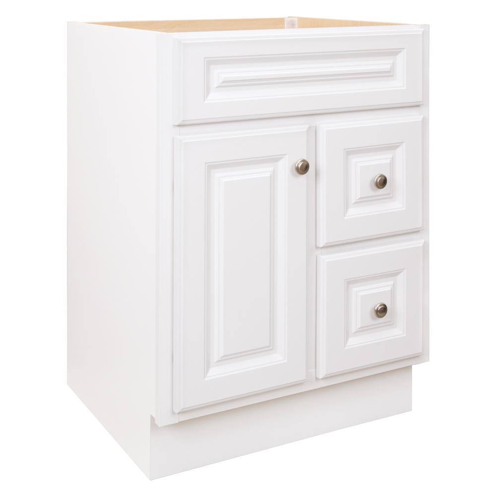 White 24 in. W x 21 in. D x 33.5 in. H Bathroom Vanity Cabinet P890