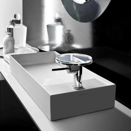 White Rectangular Wall Mount Bathroom Sink with One Tap Hole R13706