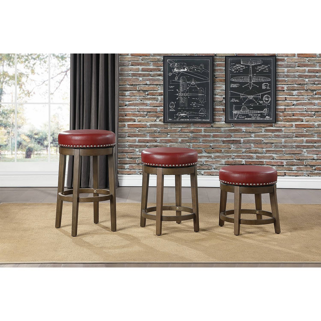 Red Round Swivel-Seat Bar Stool (2 Pack) Z6474
