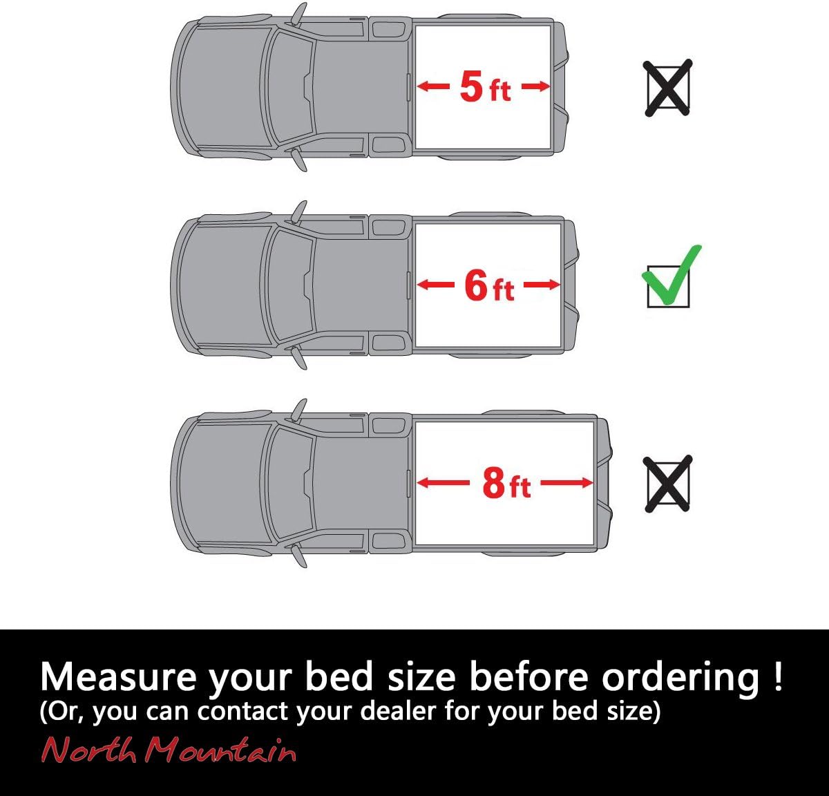 Soft Roll Up Tonneau Cover for Pickup 5ft Bed S22689