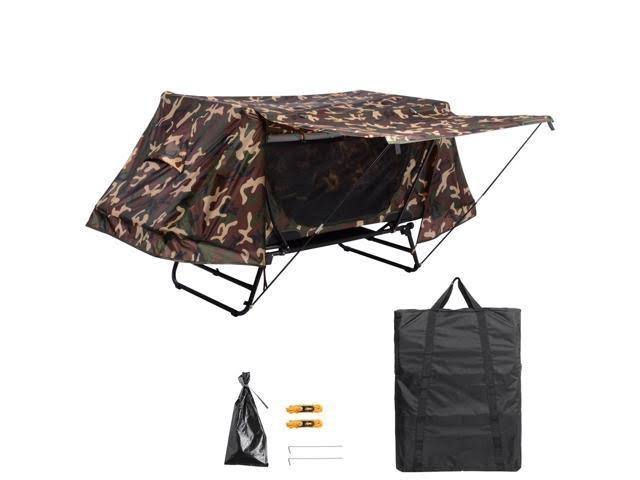 Single Tent Cot Folding Portable Waterproof Camping Hiking Bed with Rain Fly Bag H59285