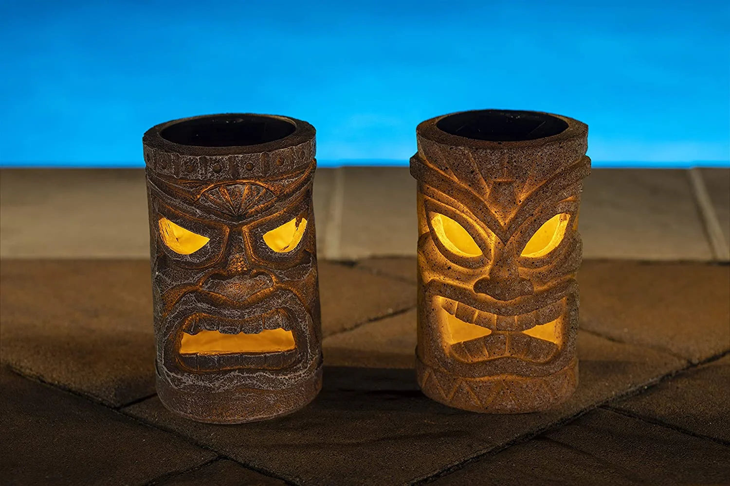 Tribal Tiki Solar Powered Flickering Led Outdoor Decor H215314