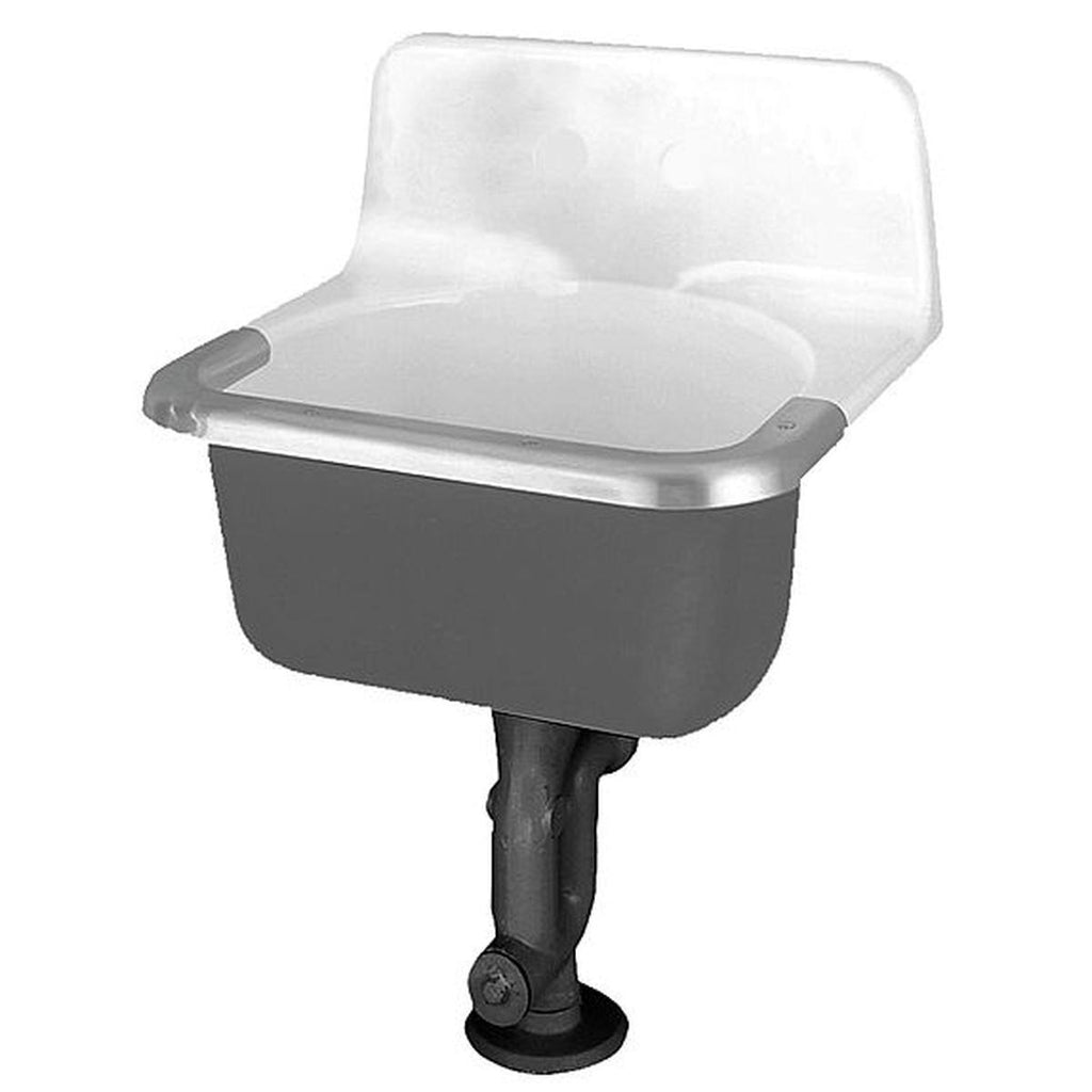 White 2 Hole Wall Mount Utility Sink B57783