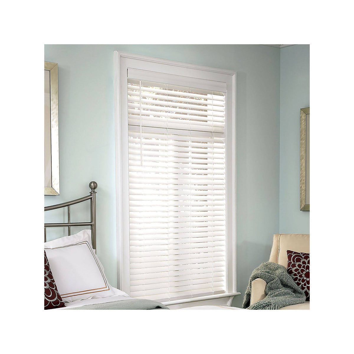 White 31x60 Faux Wood Cordless Blind T692983