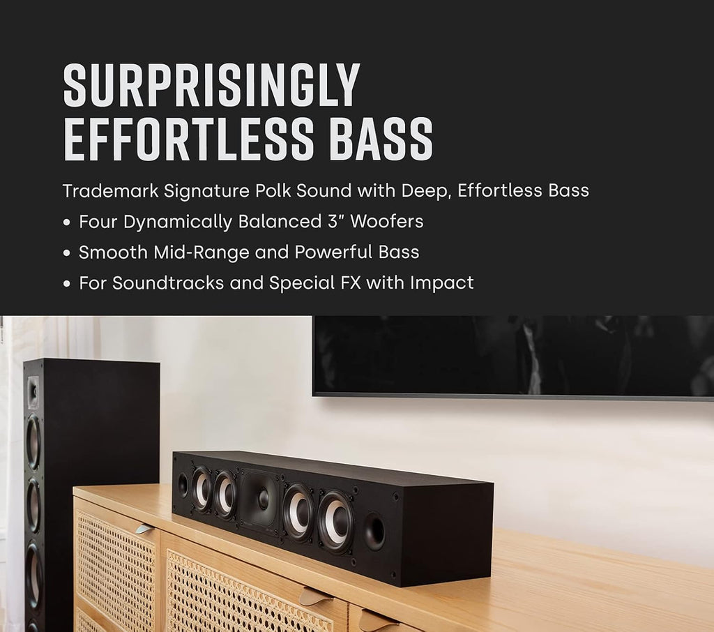 Midnight Black Slim Center Channel Speaker V6870