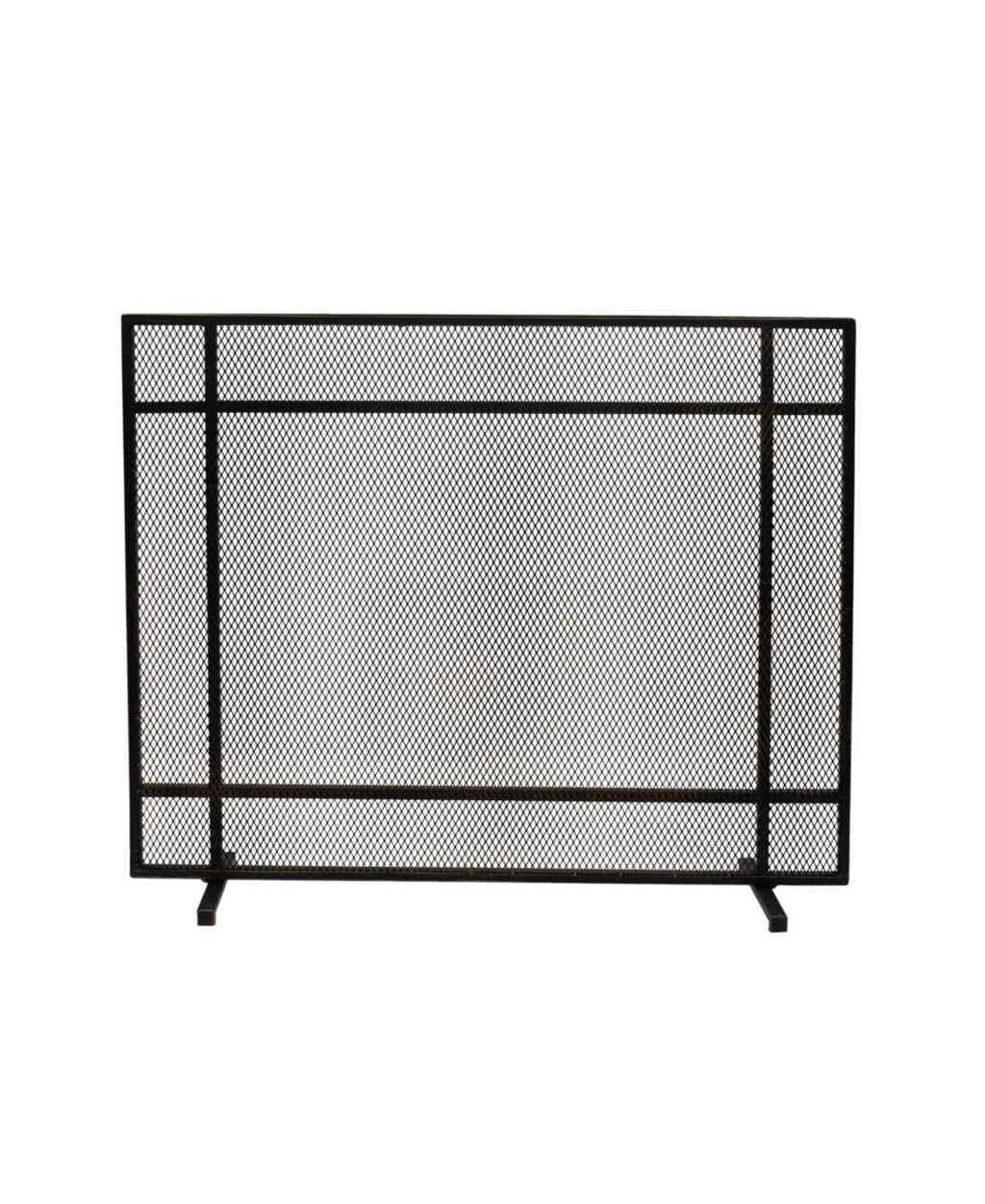 Black Brushed Gold Single Panel Iron Fire Screen H159375