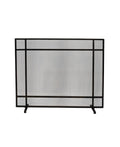 Black Brushed Gold Single Panel Iron Fire Screen H159375