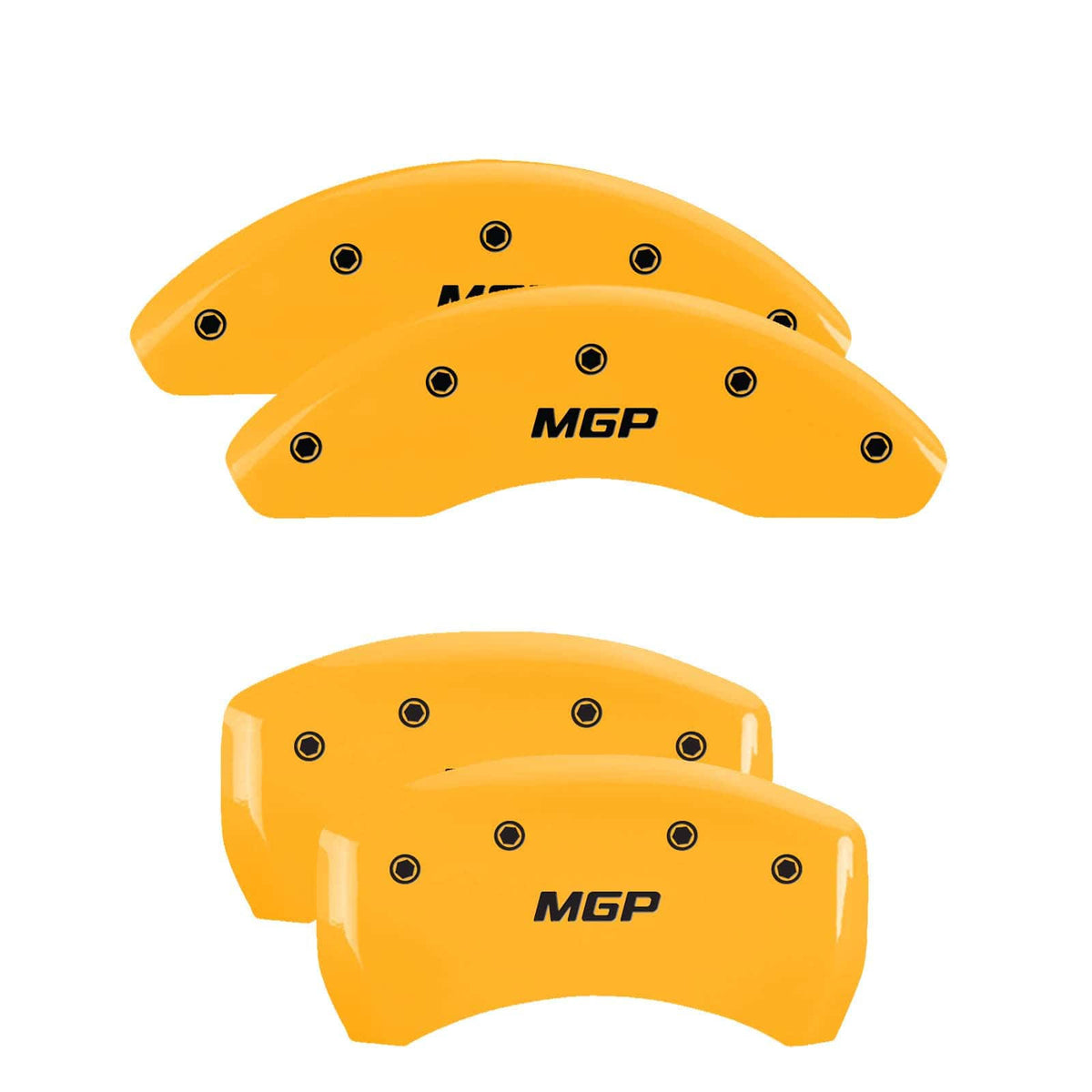 4 Caliper Covers Yellow Finish Black K7946