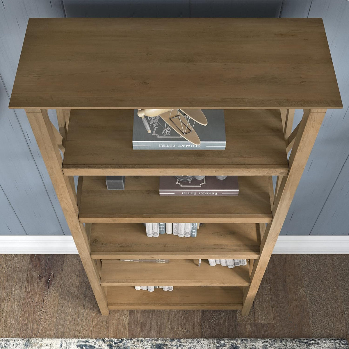 5 Shelf Bookcase Set, Reclaimed Pine V194