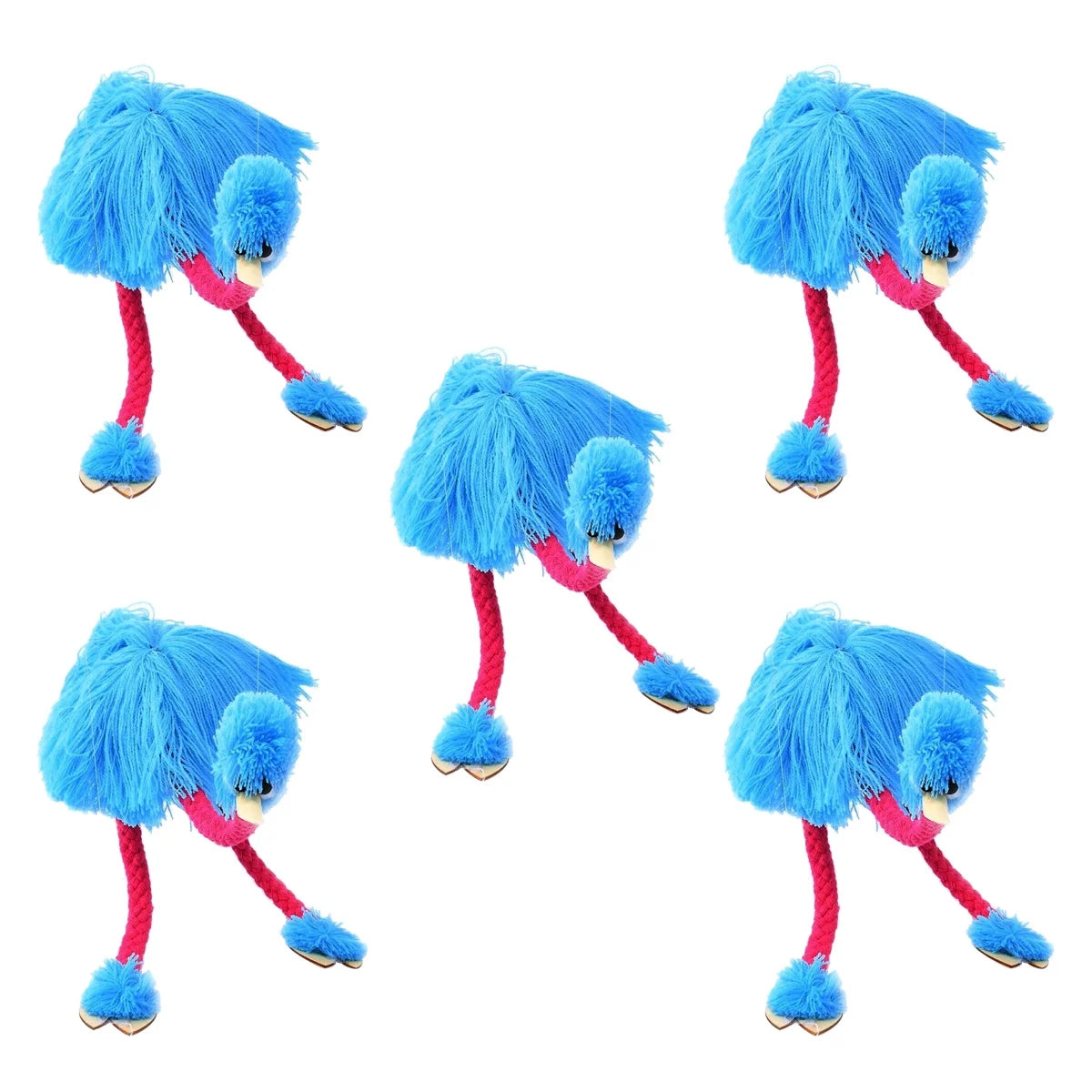 Sky-blue 5PCS String Puppets Plush Ostrich Marionette Toy W124