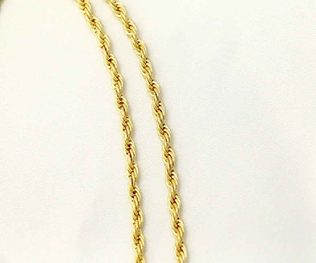 14K Bonded Gold Rope Chain Necklace with Horse Charm and Gift Box/Bag U207198