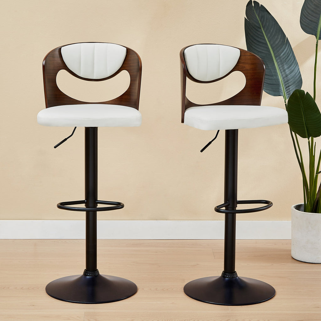 White Adjustable Swivel Bar Stools Set of 4 O86042