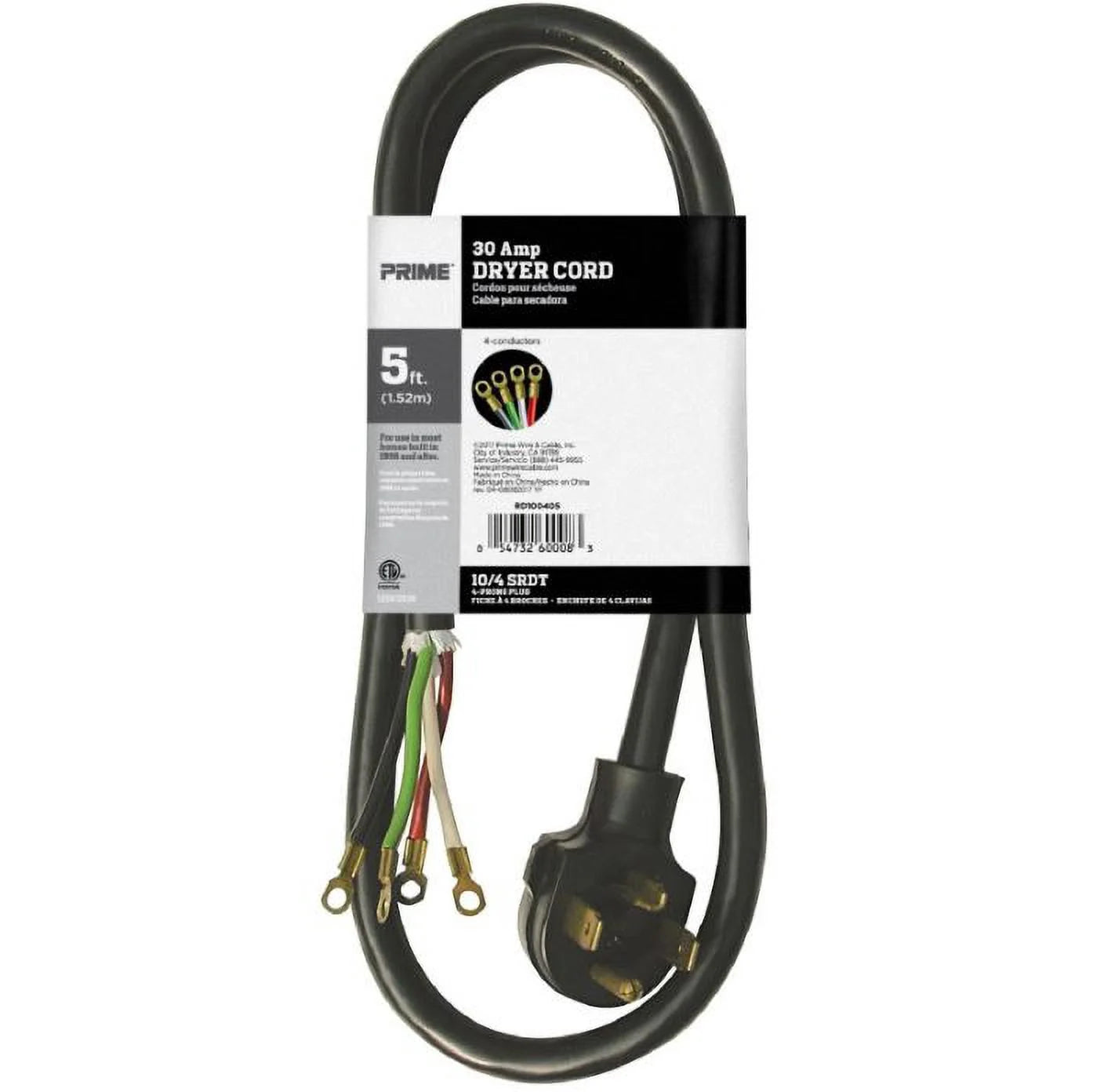 5 Pack 4-Wire Dryer Cord K5964