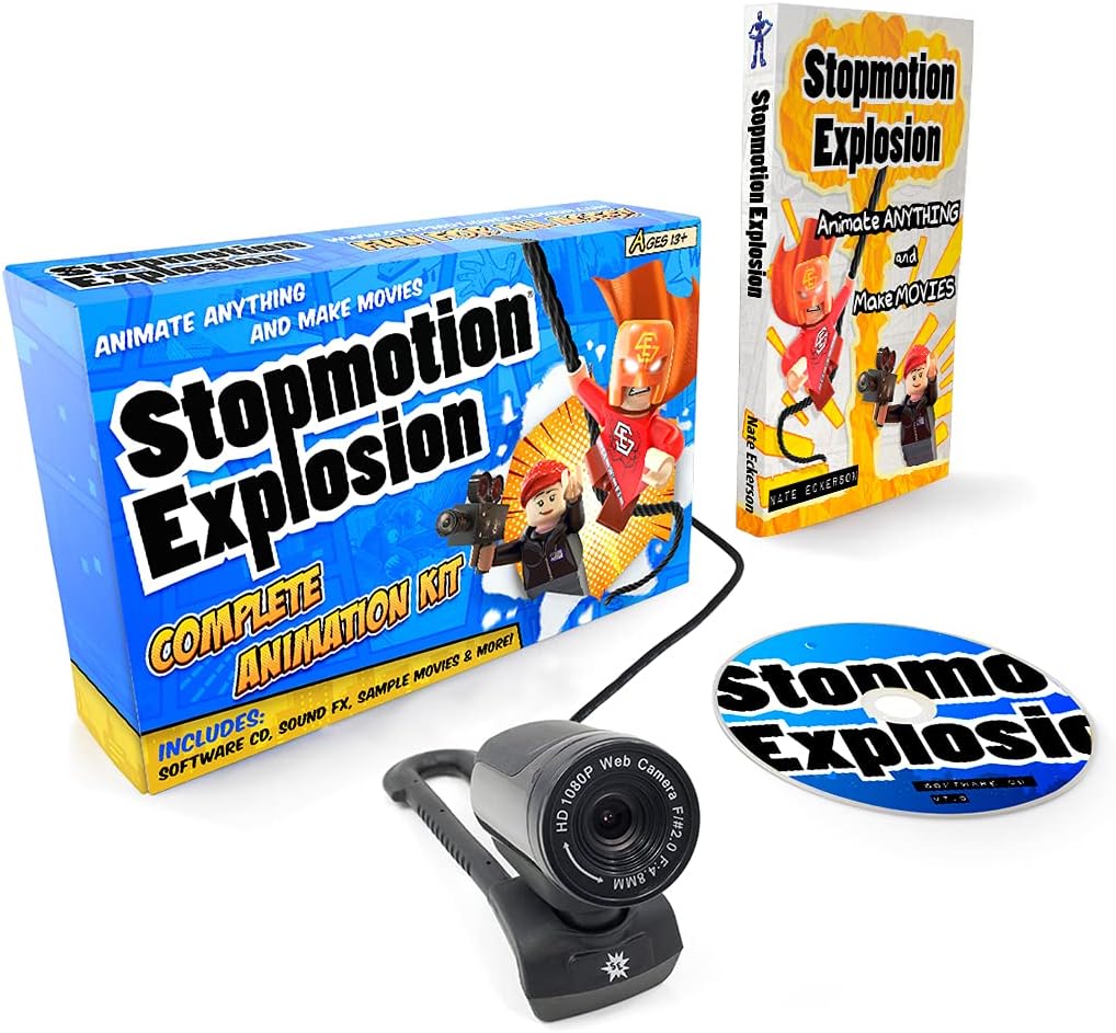 Stop Motion Animation Kit with Full HD 1080P Camera, Animation Software & Book H78304