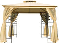 Grey 10' x 10' Outdoor Patio Gazebo Canopy with Steel Frame B8917