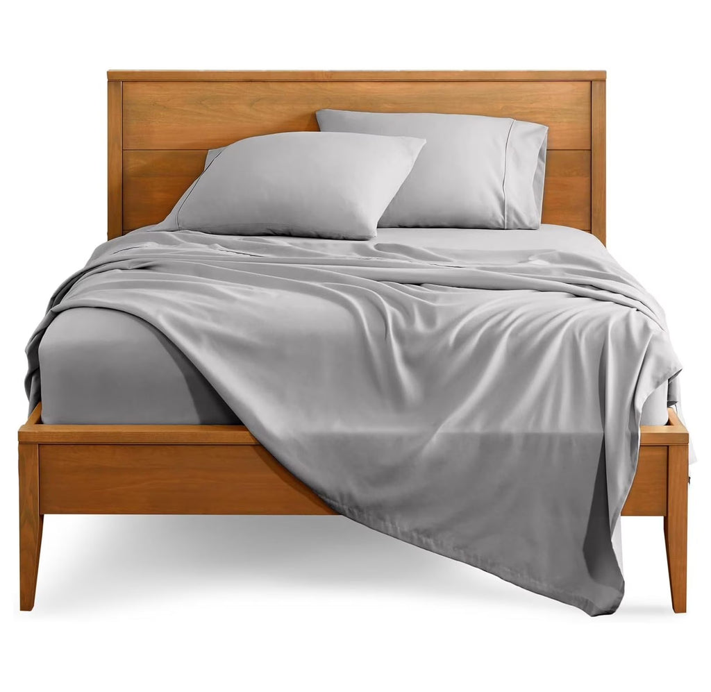 Light Grey 4 Piece Flex King Microfiber Bed Sheet Set T4682