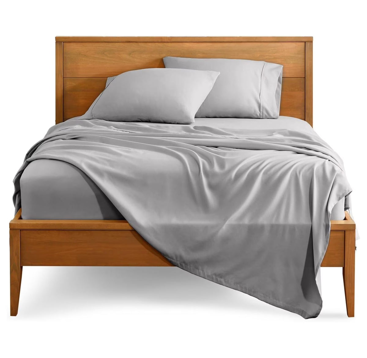 Light Grey 4 Piece Flex King Microfiber Bed Sheet Set T4682