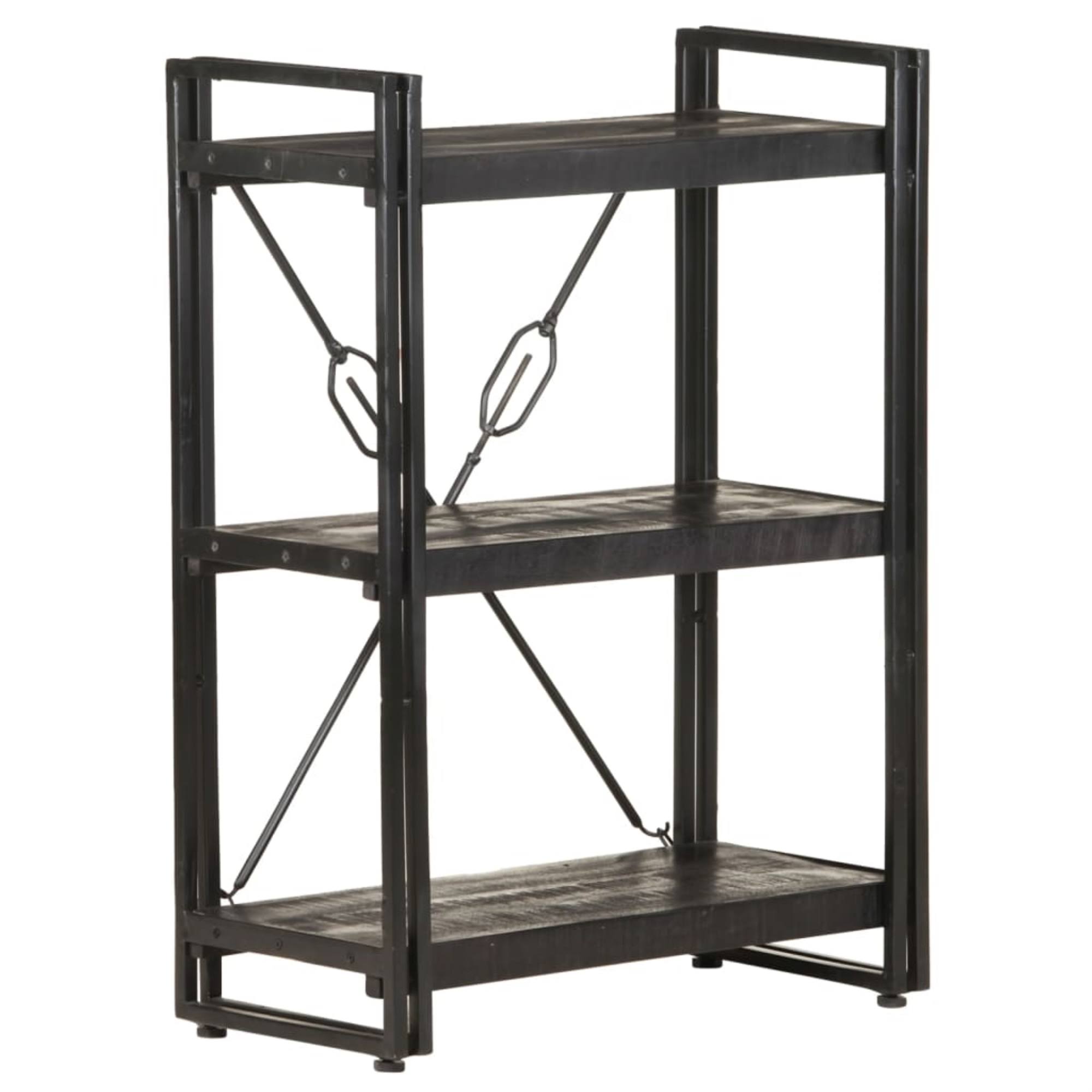 3-Tier Bookcase Solid Mango Wood B76637