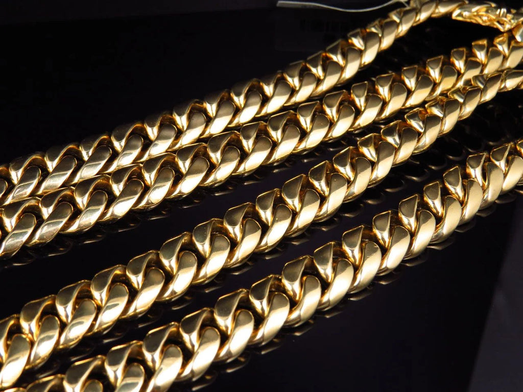 Yellow Gold Miami Cuban Link Chain Necklace M4805