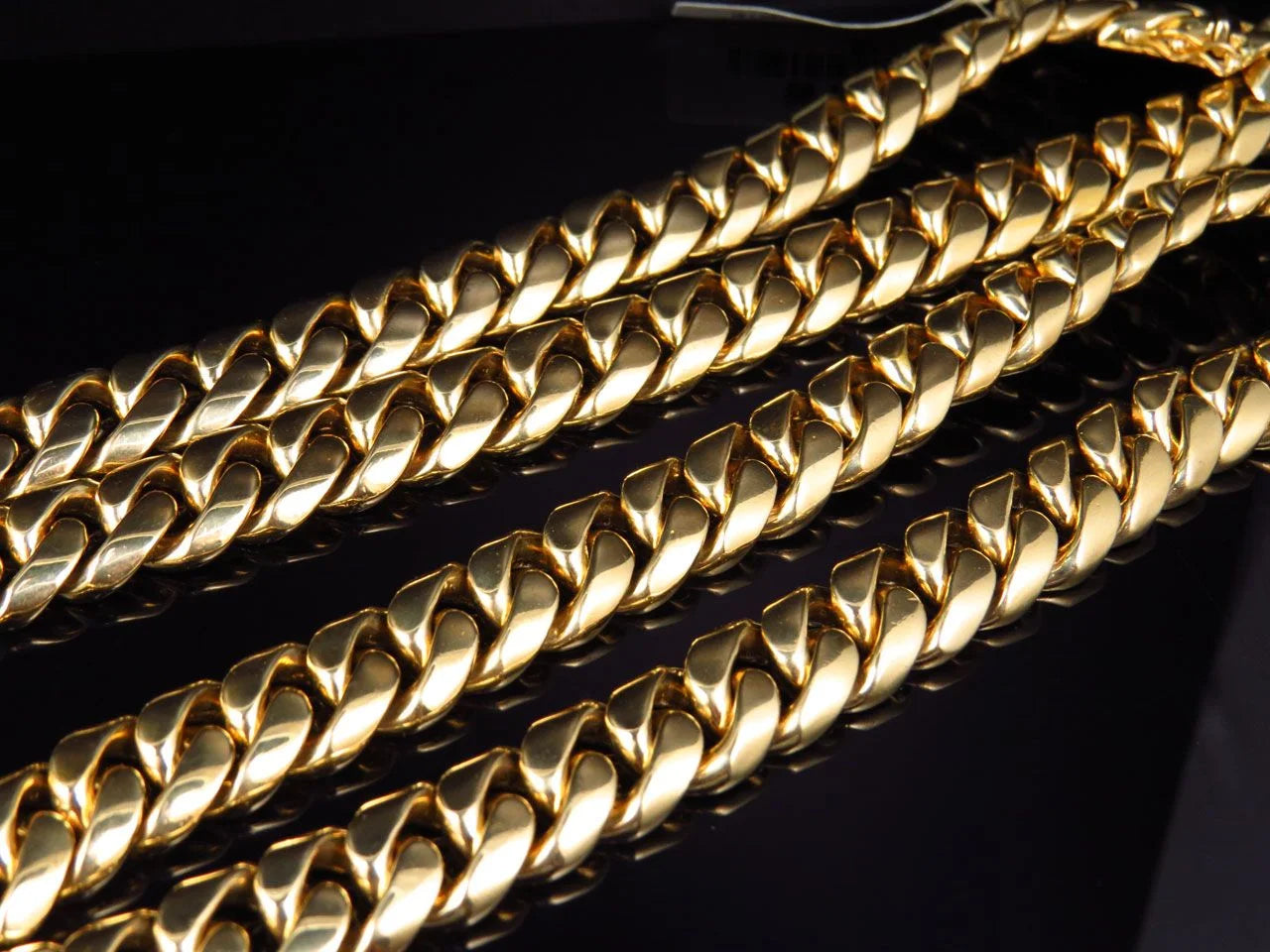 Yellow Gold Miami Cuban Link Chain Necklace M4805