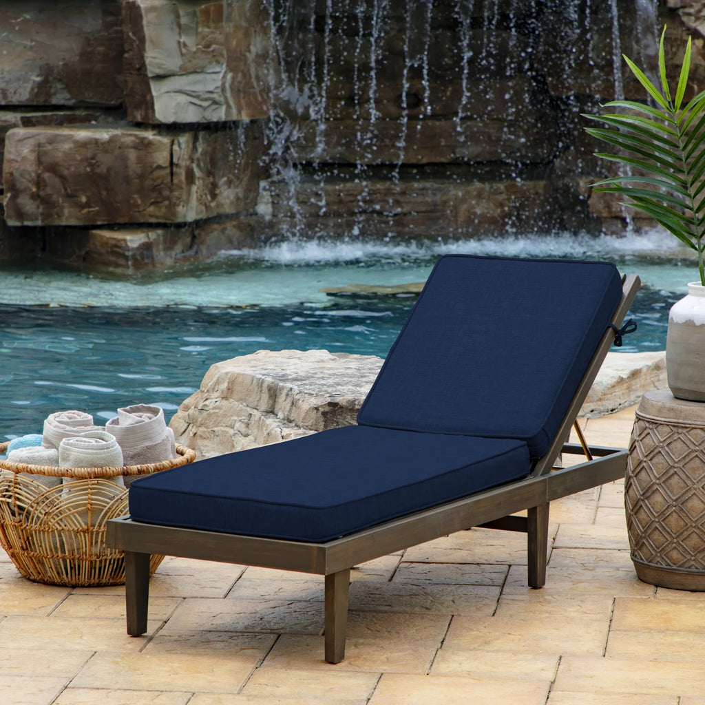 Sapphire Blue Outdoor Chaise Lounge Cushion 72 x 21 S48816