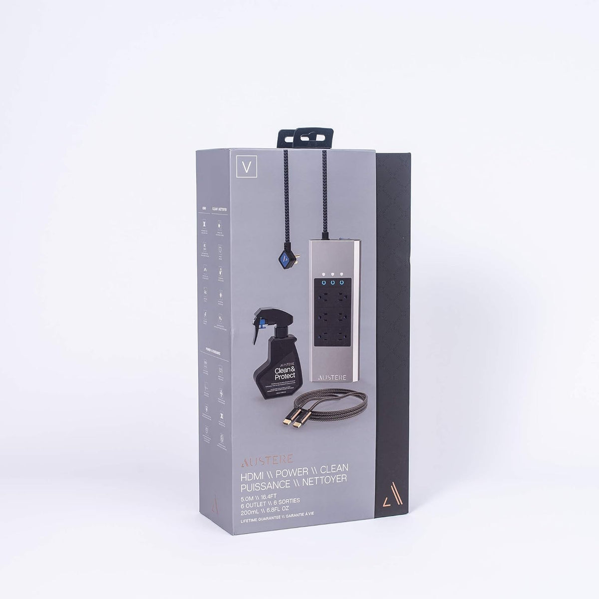 4K Active HDMI Cable 5.0m, 6-Outlet Power, Clean & Protect V70753