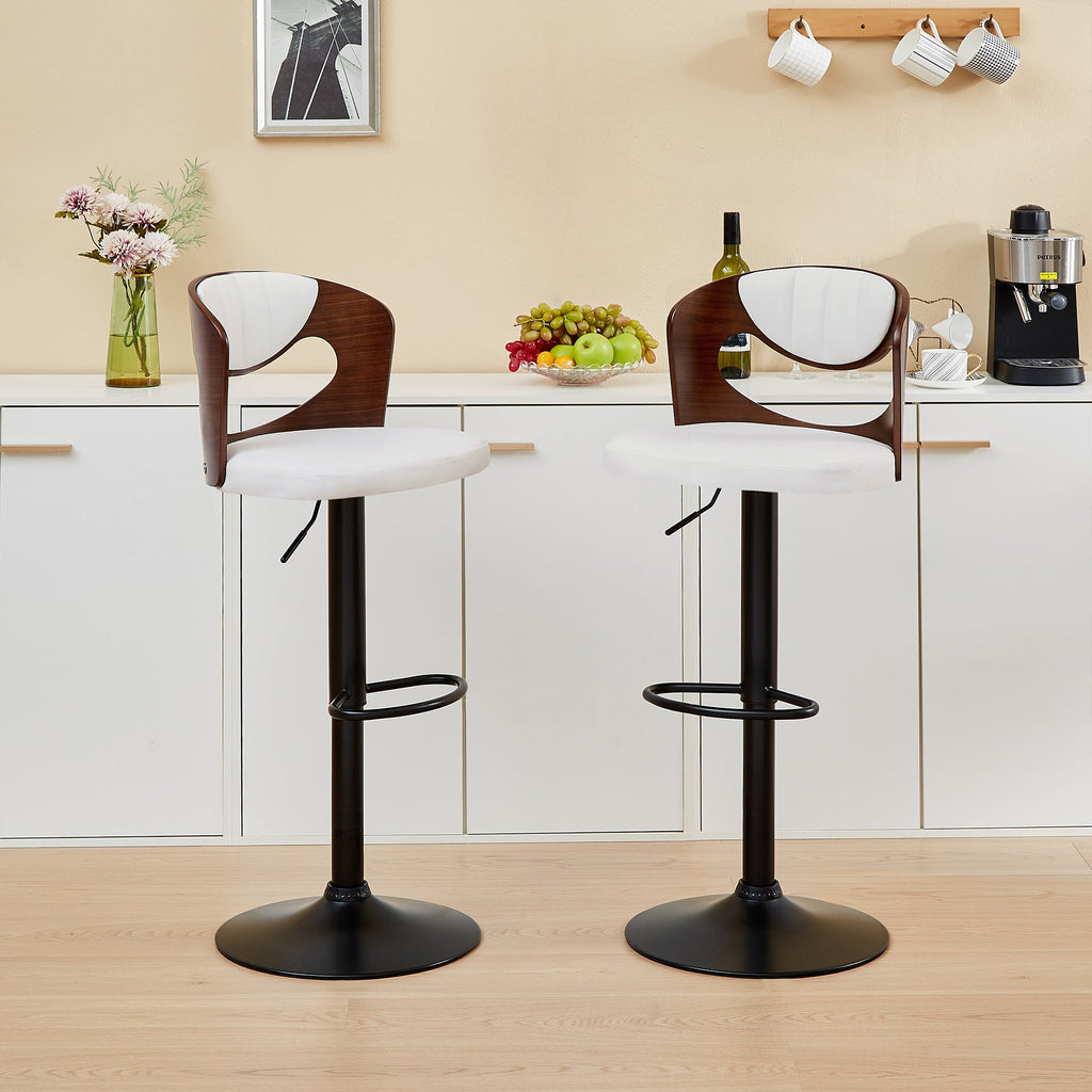 White Adjustable Swivel Bar Stools Set of 4 O86042