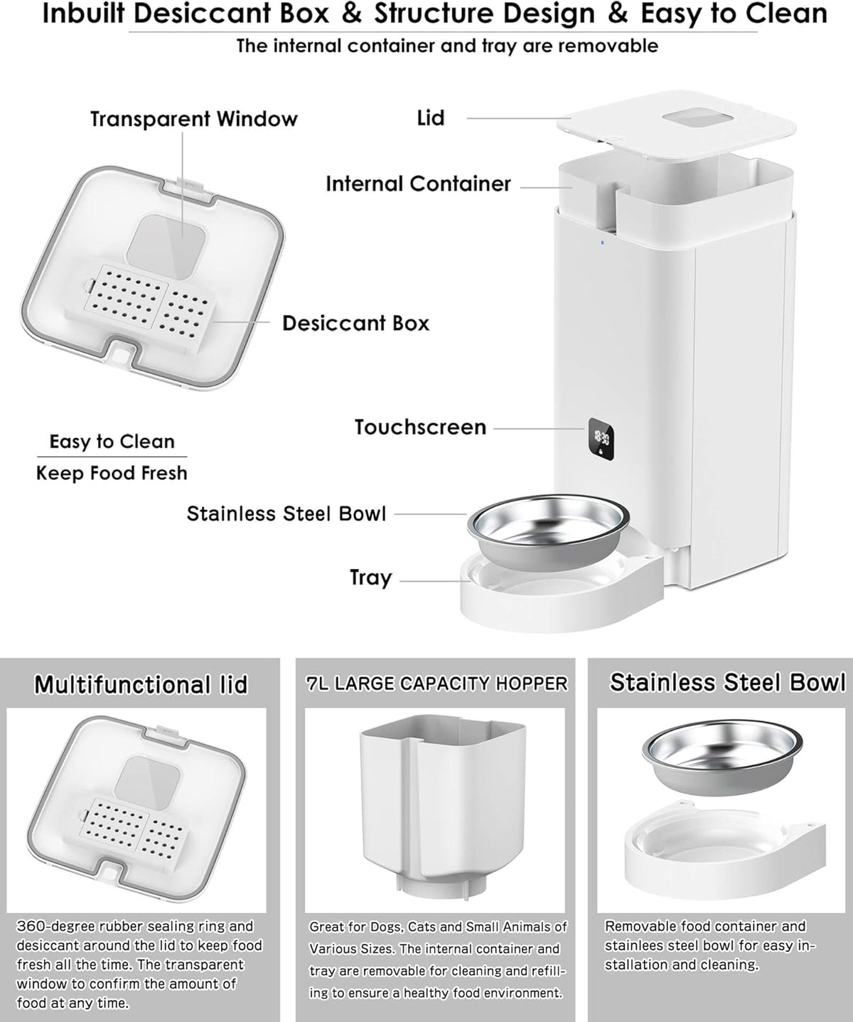Automatic Cat Feeder with Portion Control, Power Pack of 2 M51595