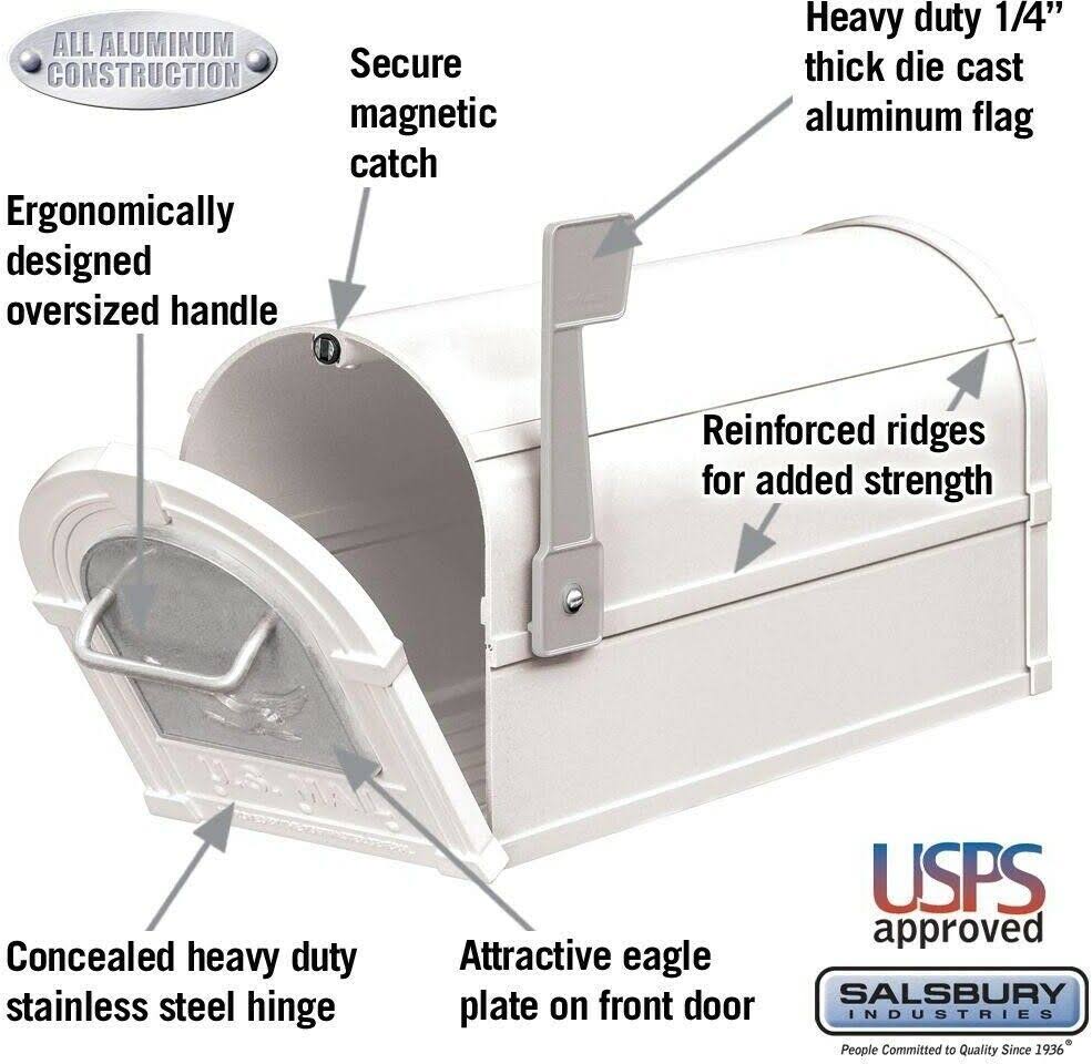White/Silver Rural Mailbox Z642