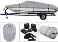 Grey 600D Oxford Fabric Waterproof Boat Cover with Carrying Bag C47117