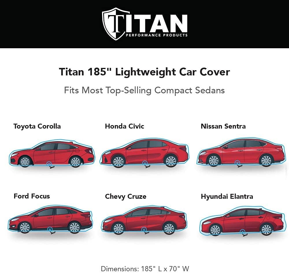 Lightweight Poly 210T Car Cover for Compact Sedans 176-185", Pack of 2 H390550
