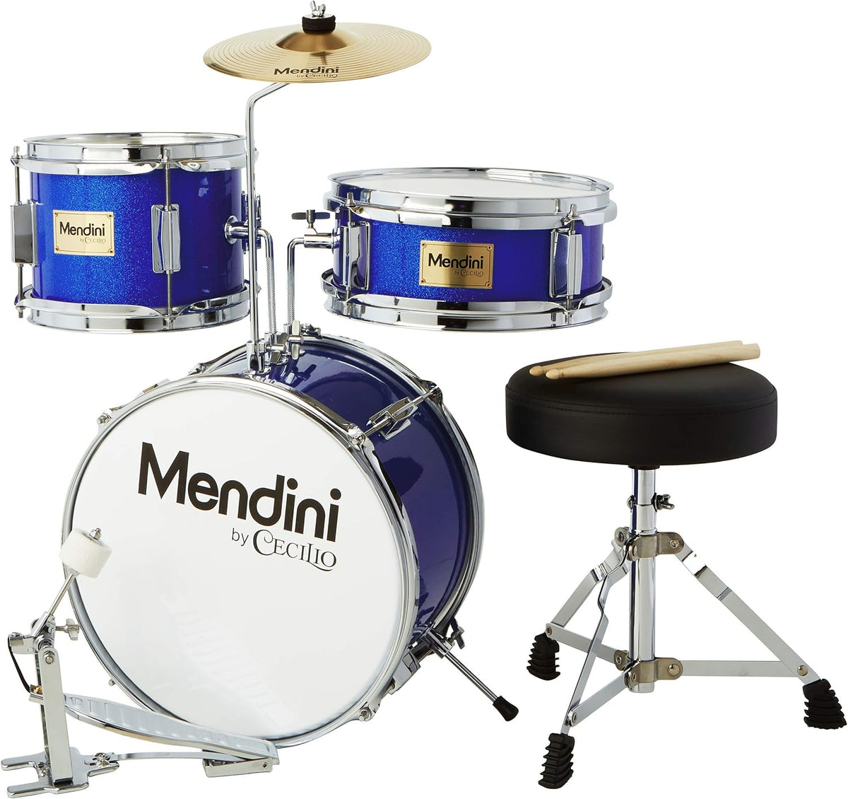 Kids Drum Set with 4 Drums, Drumsticks, Drummer Seat J515759