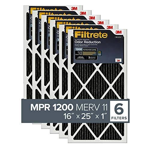16x25x1 AC Furnace Air Filter, MPR 1200, 6-Pack F656255