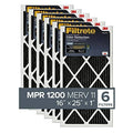 16x25x1 AC Furnace Air Filter, MPR 1200, 6-Pack F656255