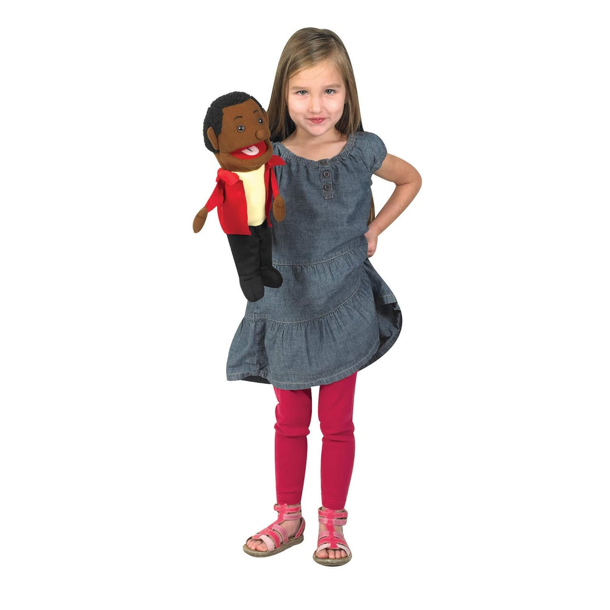15 Ethnic Children Puppets with Movable Mouths, Set of 6 H837170